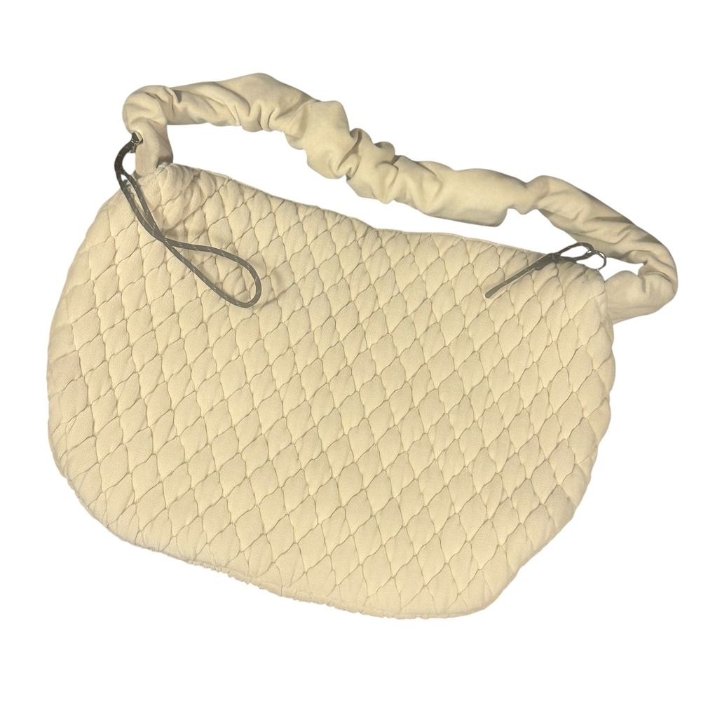 Free People Movement Quilted Pucker Up Bag NWOT Home Plate Ivory Fleece Carryall